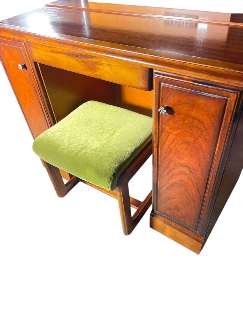 HR602 【レトロ】　カリモク　ドレッサー　鏡台　モケット