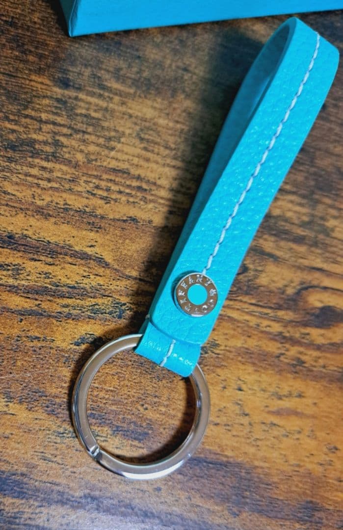 専用 ティファニー ターコイズブルー レザー キーリング ホルダー