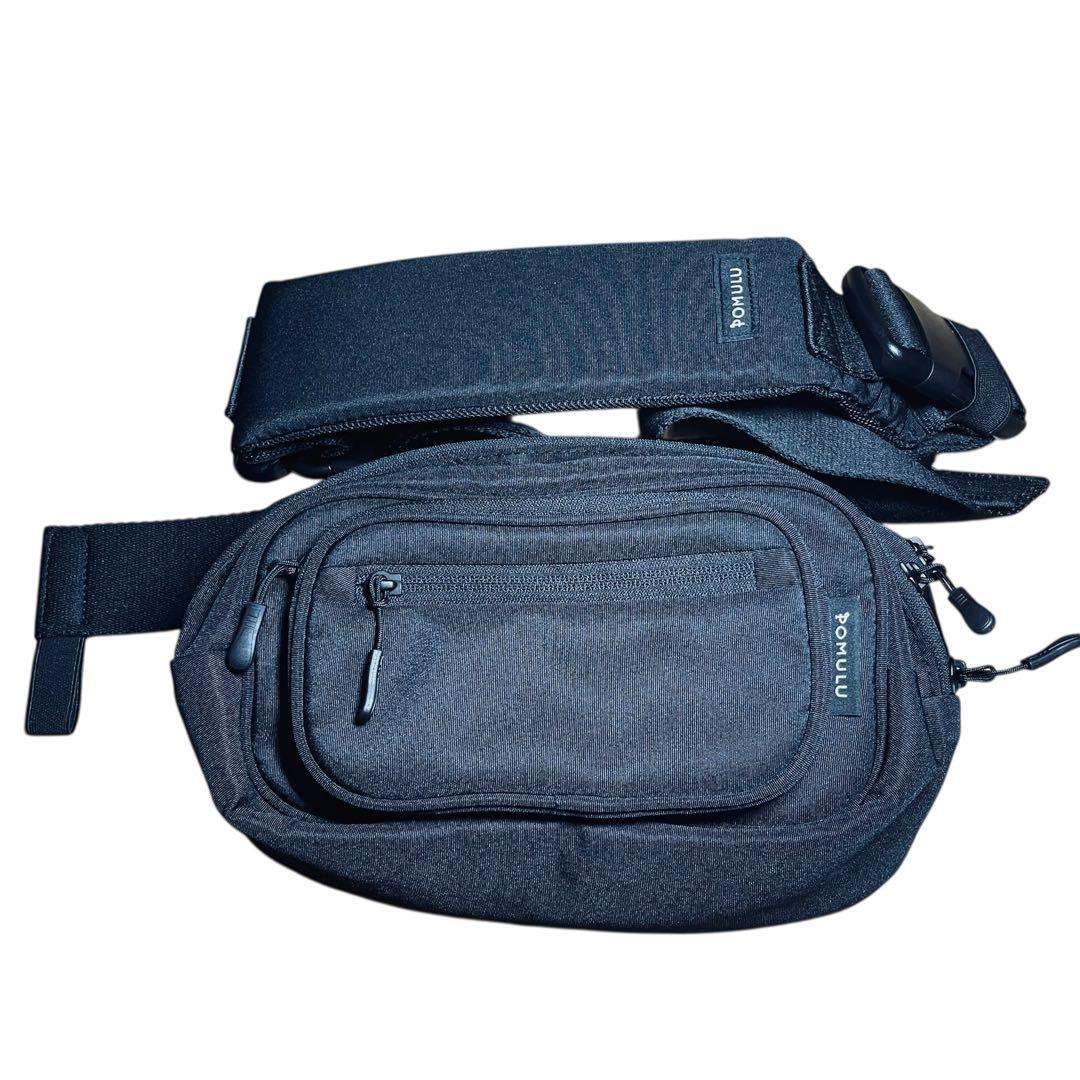 【極美品】POMULU 2WAY ヒップシート 抱っこ補助バッグ 黒