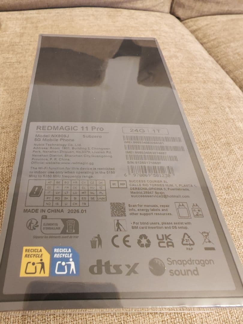 新品未開封Redmagic 11pro グローバル24/1tb白色