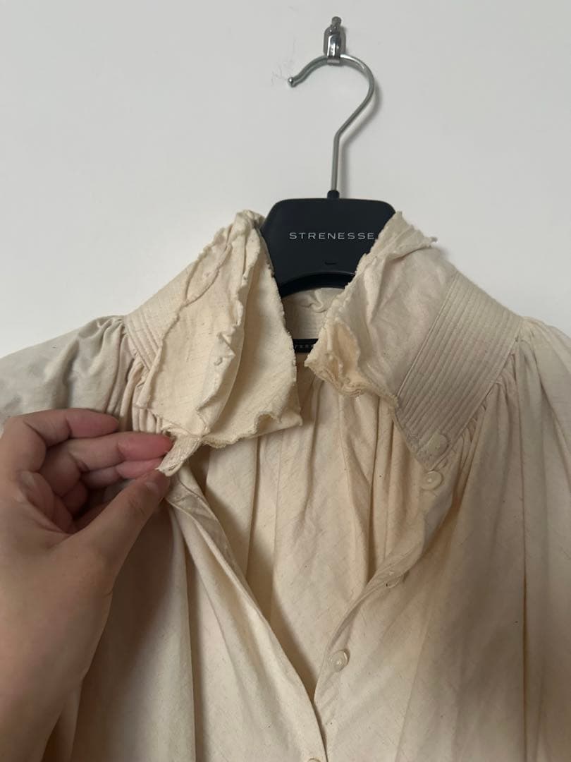 yunahica ユナヒカ　フリルブラウス　綿麻　サイズ2