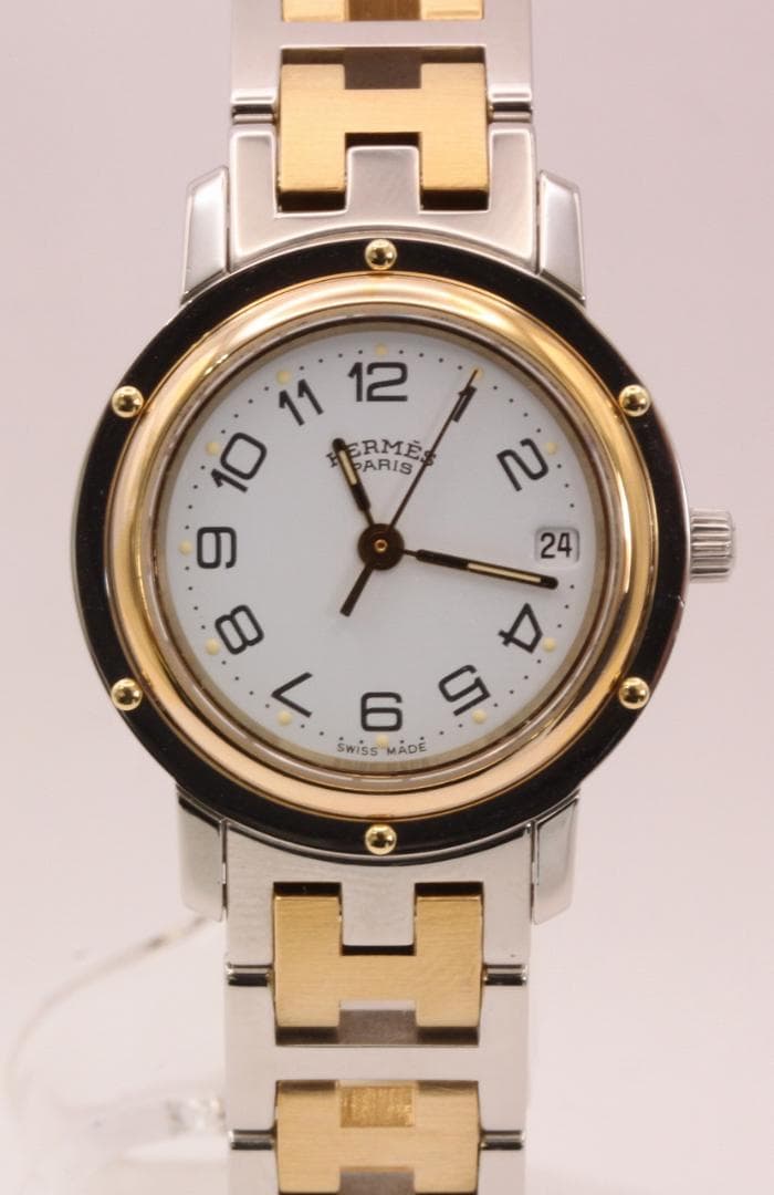 HERMES　CL3.240　エルメス　クリッパー　ケース・保証書付　White