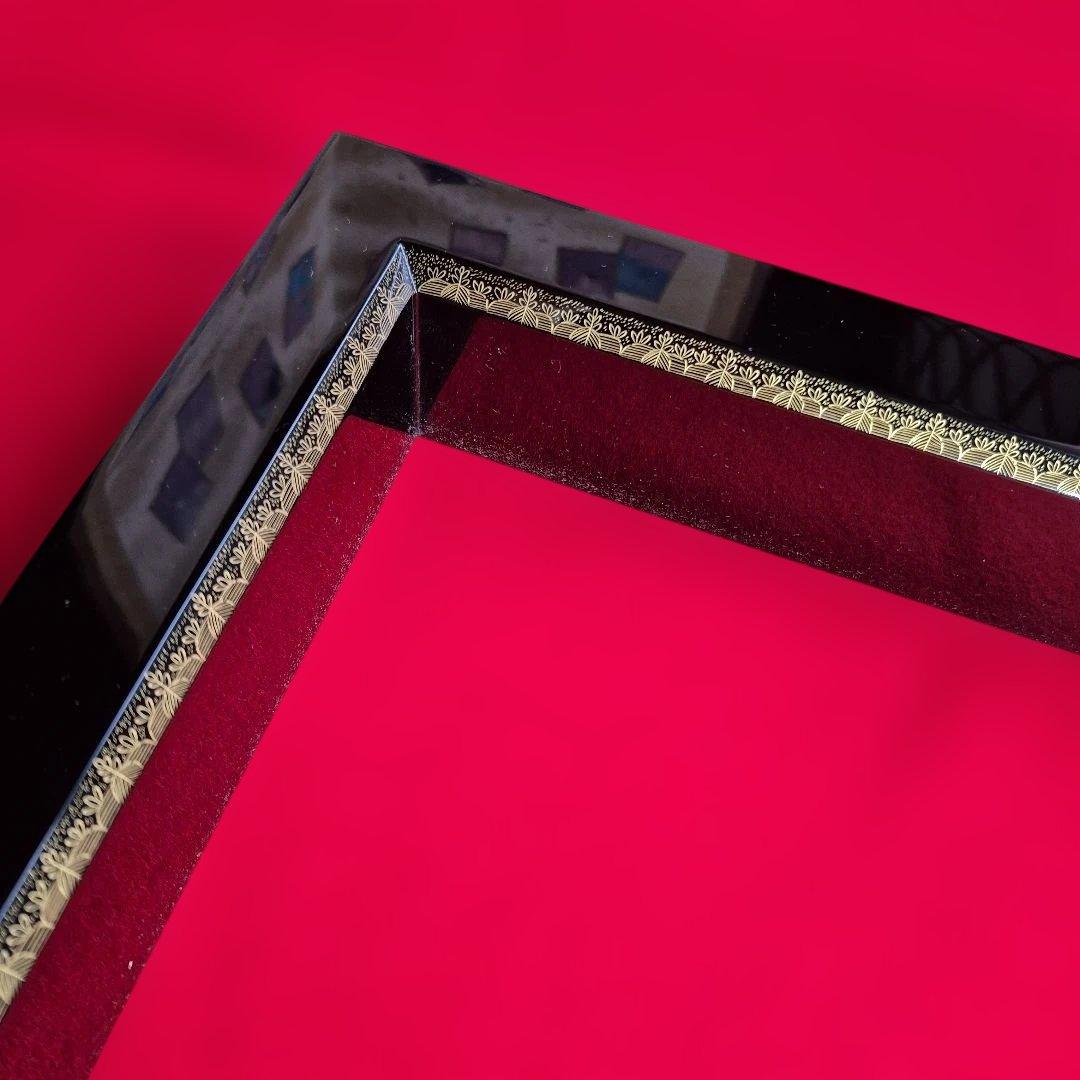 前志芸男作.沈金桐文様炉縁.共箱