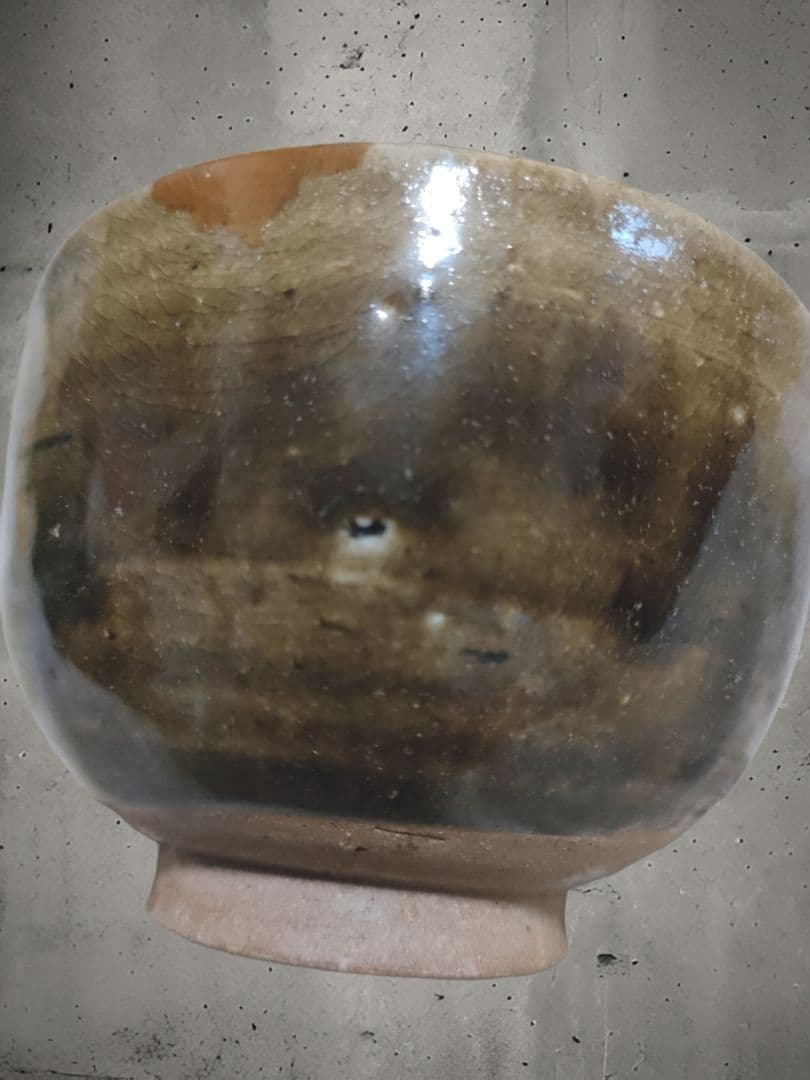 尾呂焼茶碗　江戸時代　瀬戸　鉄釉　黒褐釉　時代物　骨董