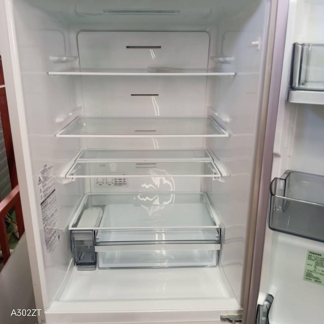 445 一都三県　大型冷蔵庫　右開　ガラストップ　自動製氷機　300L〜400L