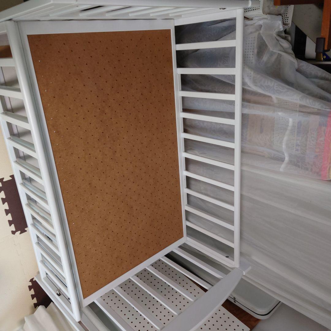 まるり、YAMASAKIツーオープンベビーベッドb-sideホワイト木製