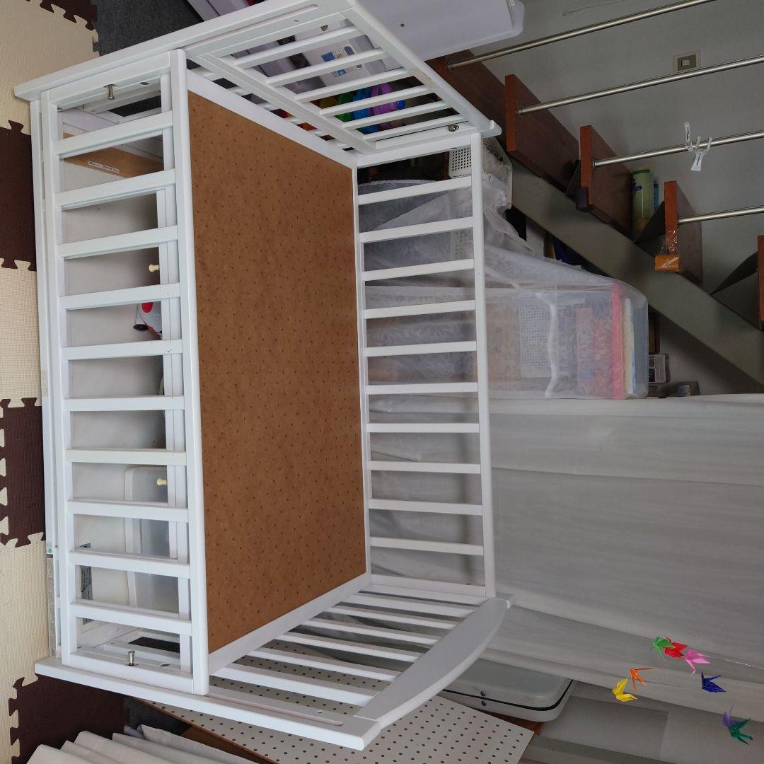 まるり、YAMASAKIツーオープンベビーベッドb-sideホワイト木製