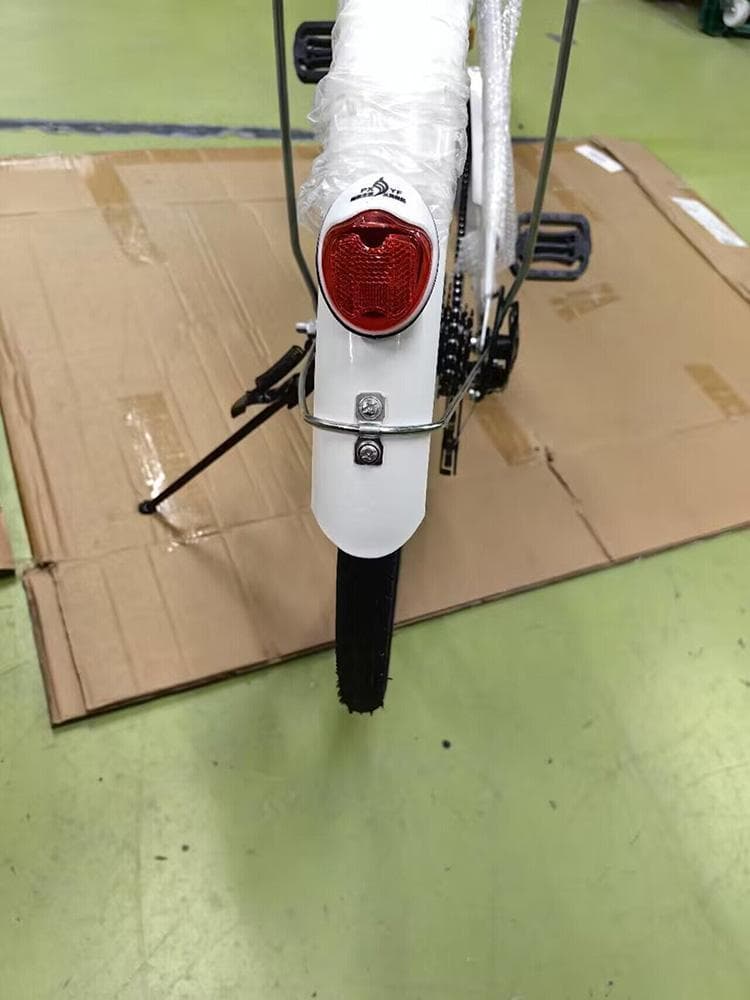 折りたたみ自転車 6段変速２６インチ ミニベロ ママチャリカゴ付 折り畳み【白】