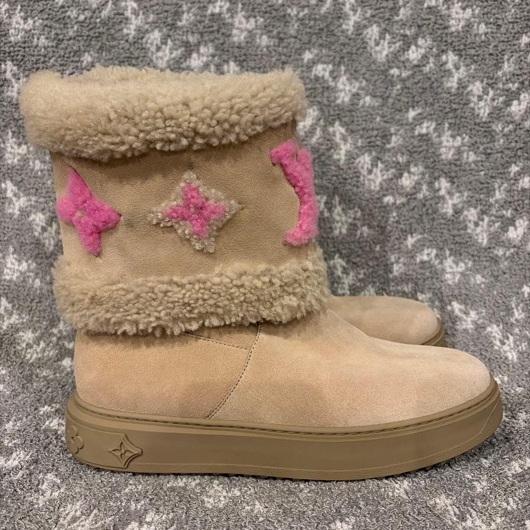 【新品】LOUIS VUITTON ベージュ ムートンブーツ 38 1/2