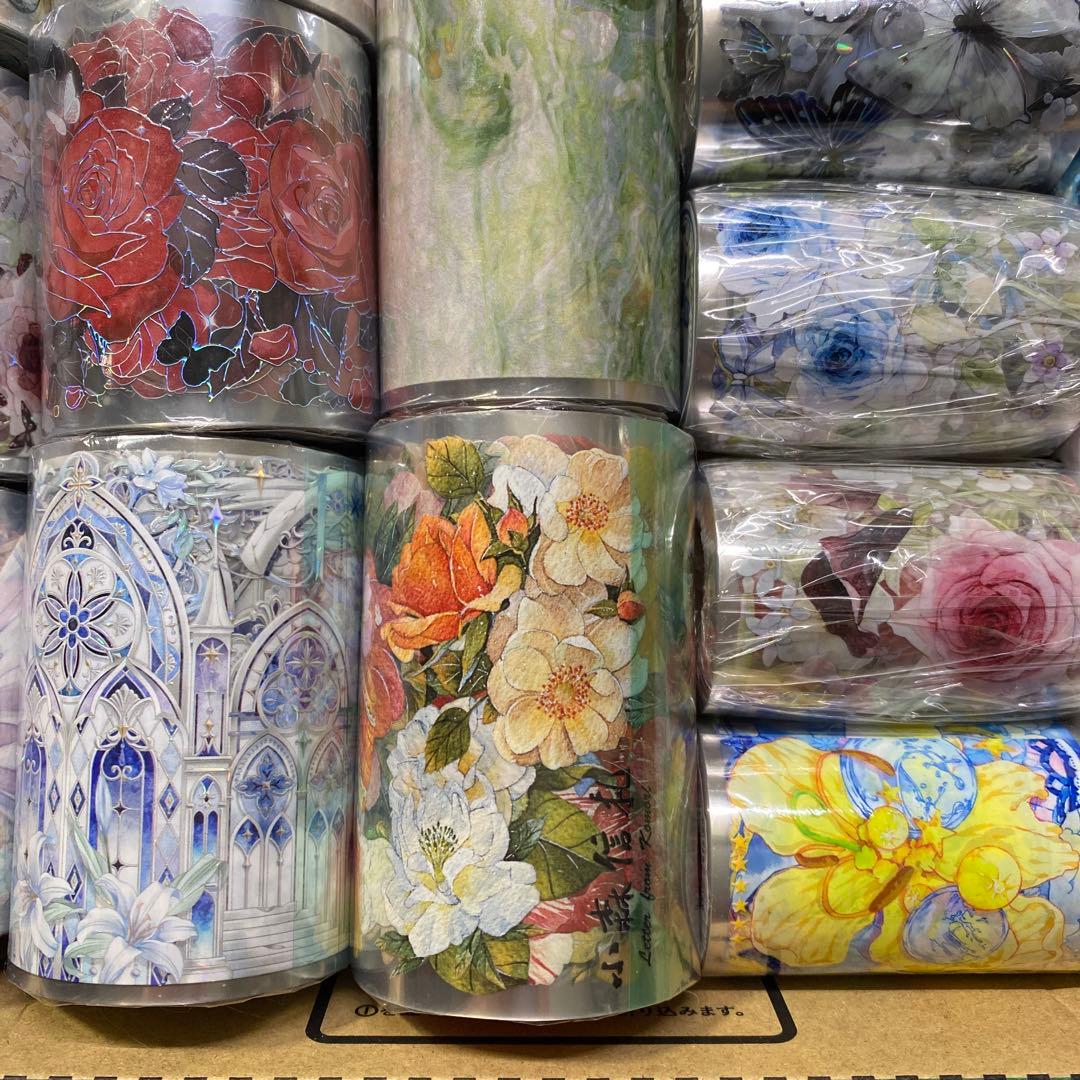 【セール❹】15本巻セット貝殻光PETマスキングテープ　人物/動物/お花/装飾系