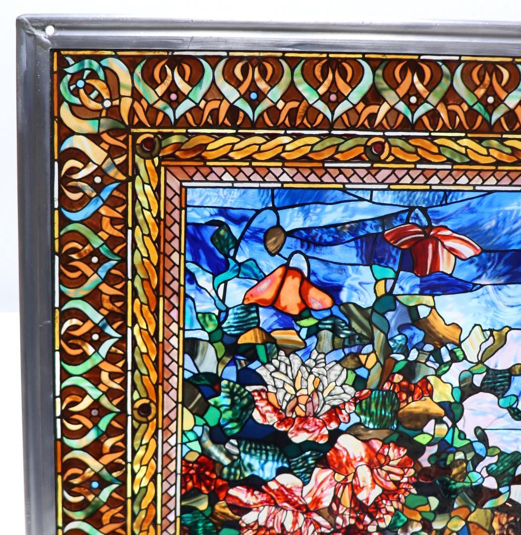 ジョン・ラファージ ヴィンテージ ステンドグラス 花 美術館 グラスマスターズ社