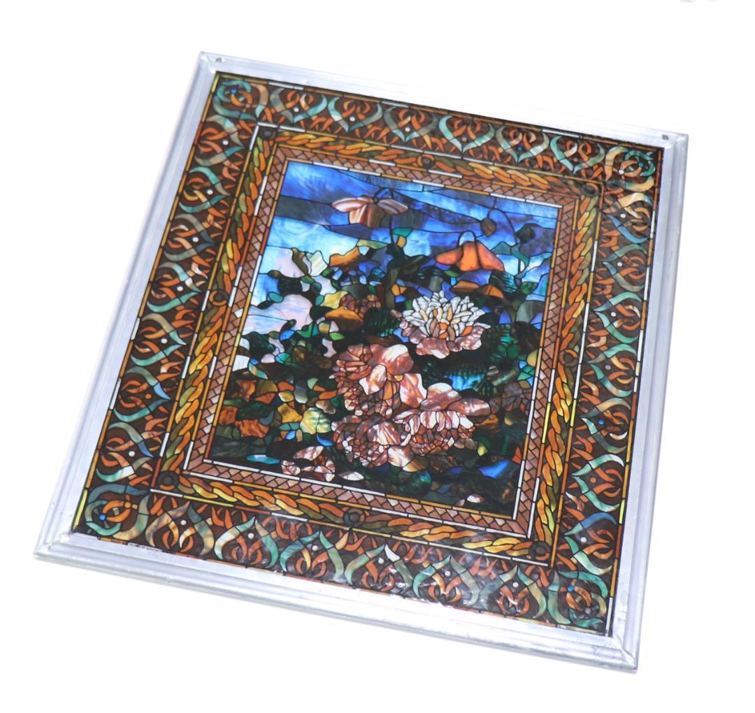 ジョン・ラファージ ヴィンテージ ステンドグラス 花 美術館 グラスマスターズ社