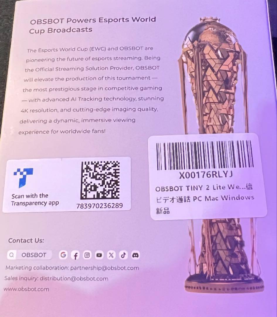 OBSBOT TINY 2 Lite Webカメラ 4K