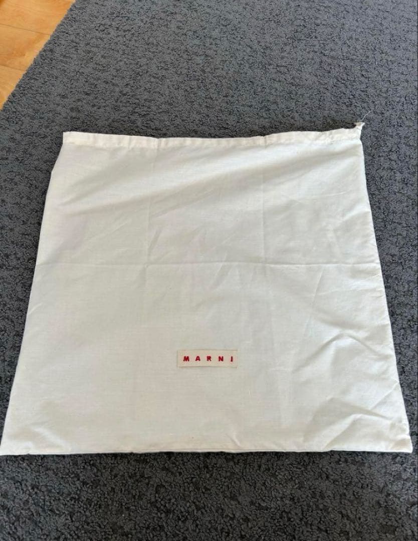 【美品】【マルニ】MARNI カナパ トートバッグ ボーダー ショッピングバッグ