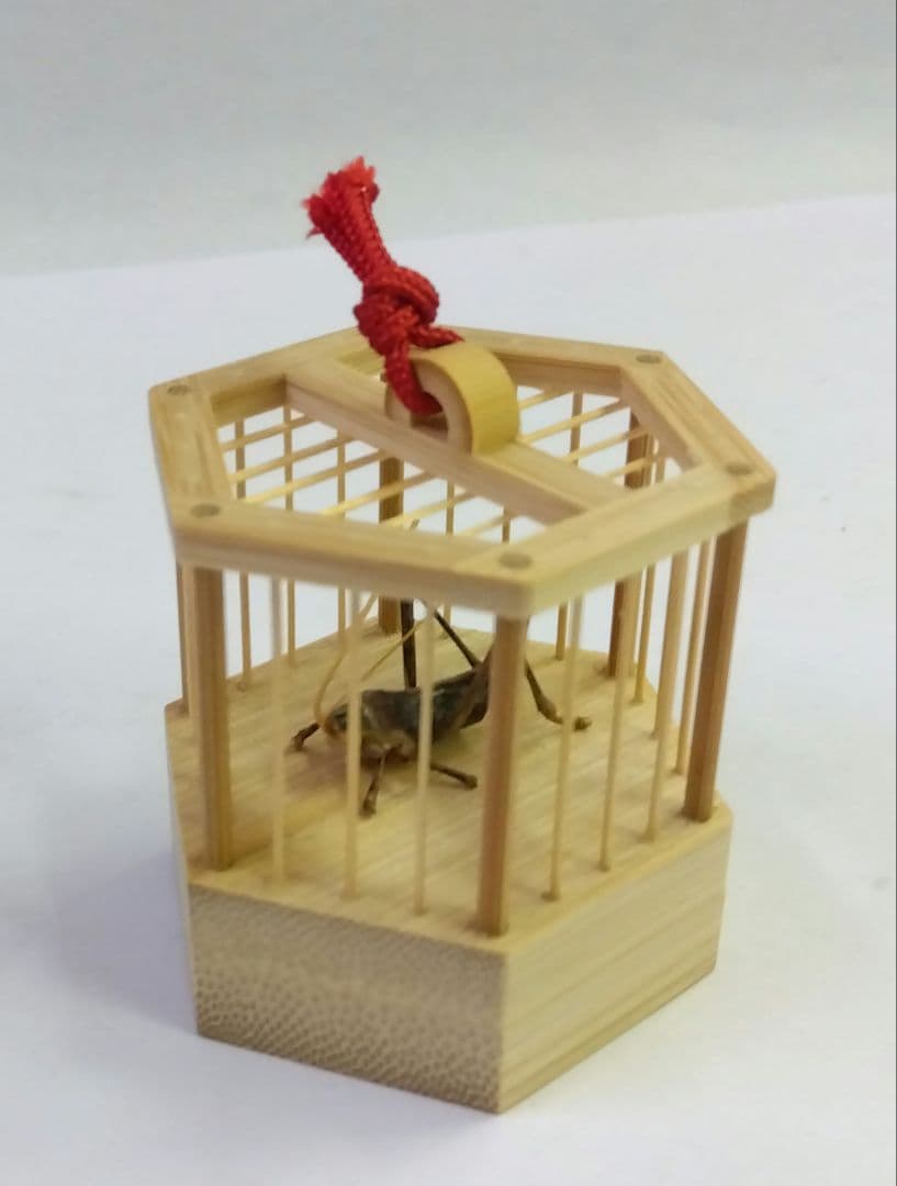 茶道具 香合 竹 六角 虫籠 竹細工師 竹遊 新品