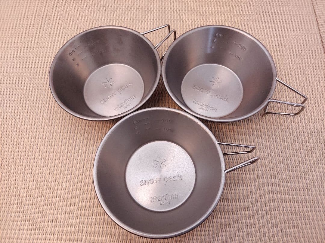 スノーピーク　peak　チタン製　シェラカップ　3個