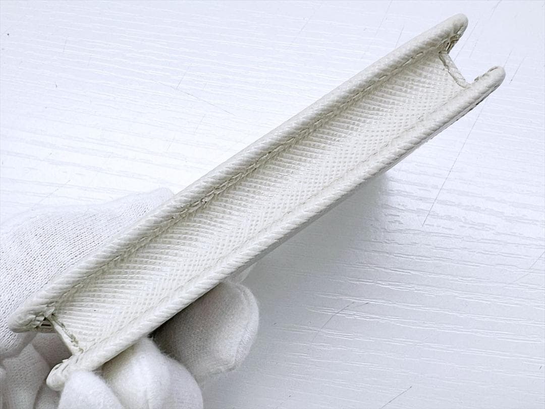 美品 PRADA プラダ レザー ロゴ カードホルダー 名刺入れ ケース