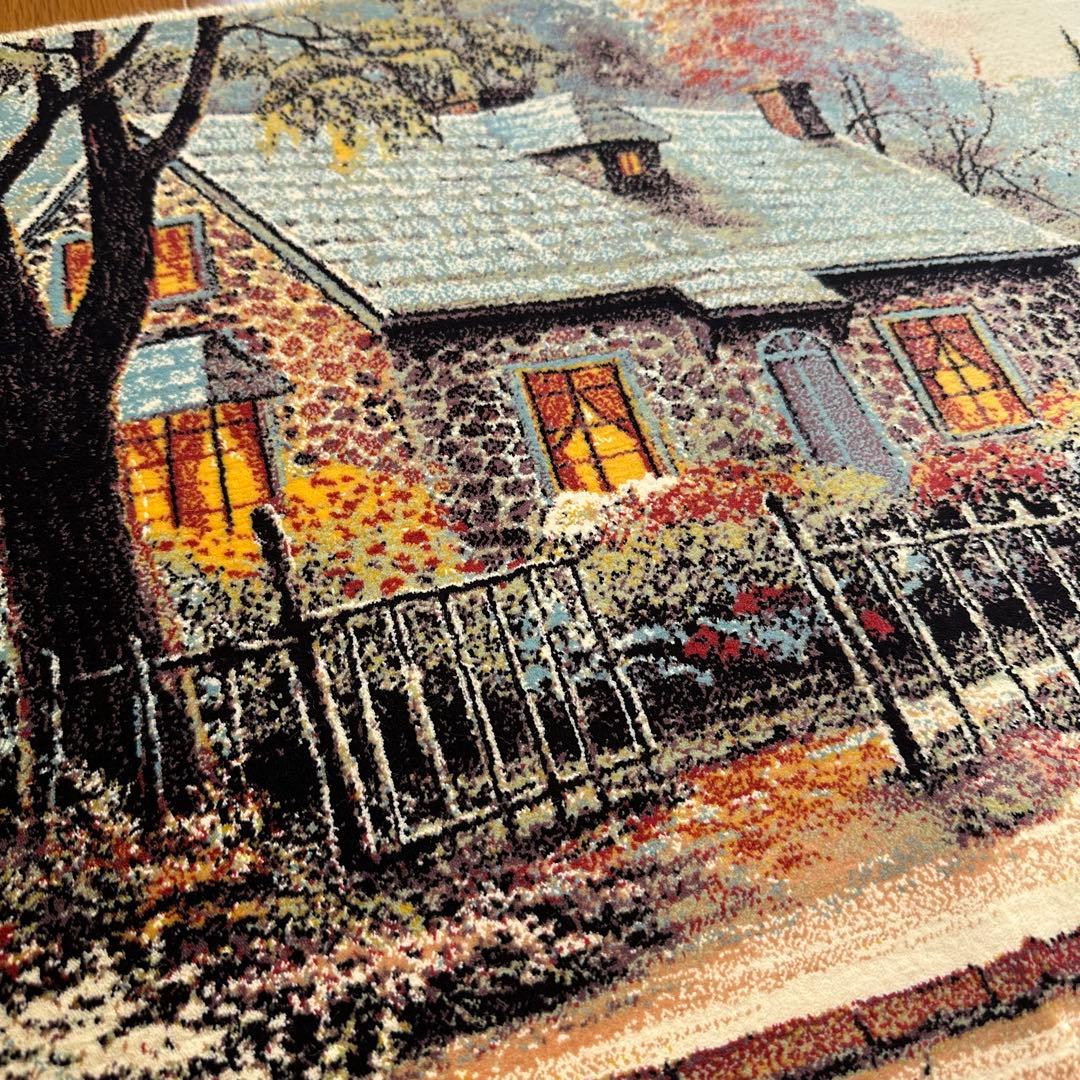 【新品未使用】絵画風絨毯　カーペット　玄関用　風景　玄関　廊下　絵画　イラン