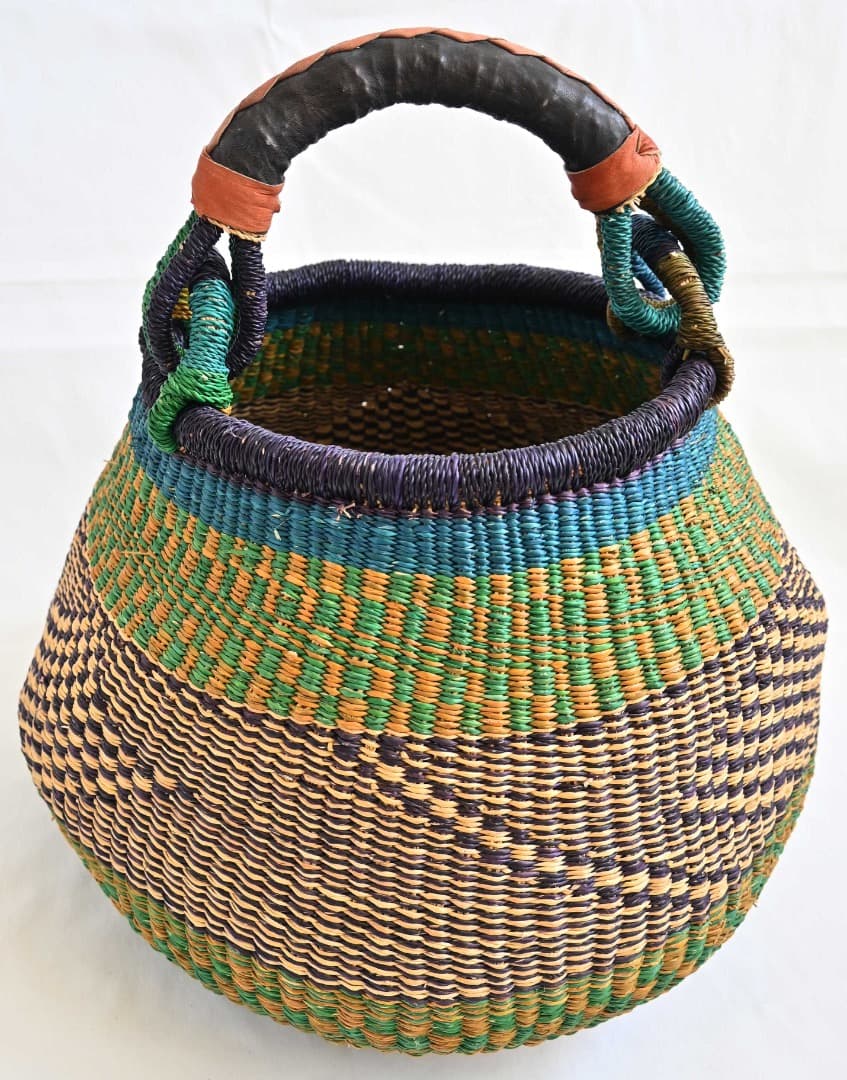 セール/新品/アフリカ ガーナ製/ブルキナボルガ バスケット/42×46cm