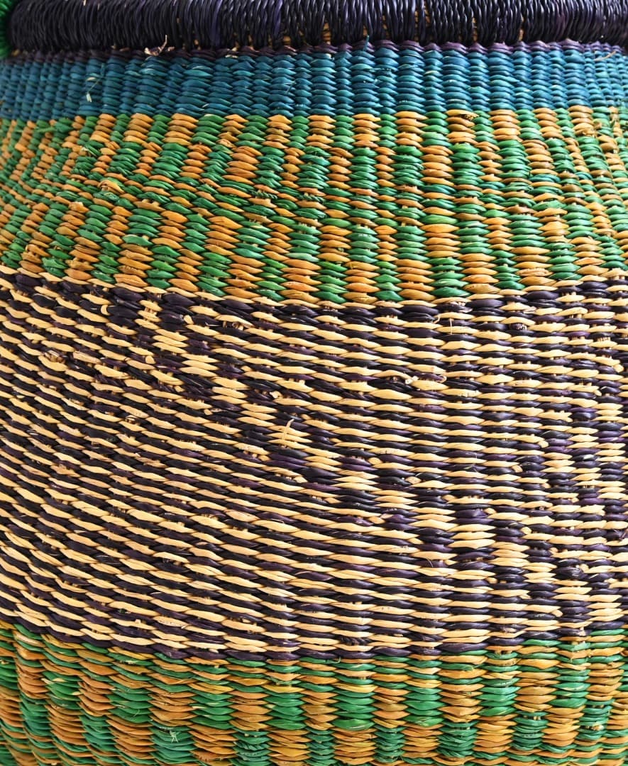 セール/新品/アフリカ ガーナ製/ブルキナボルガ バスケット/42×46cm