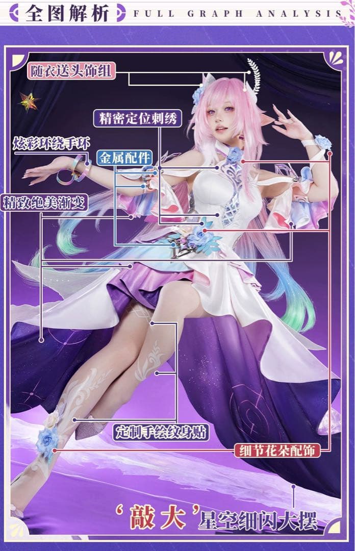 コスプレ衣装キュレネ / 昔涟　崩壊スターレイル　mサイズ