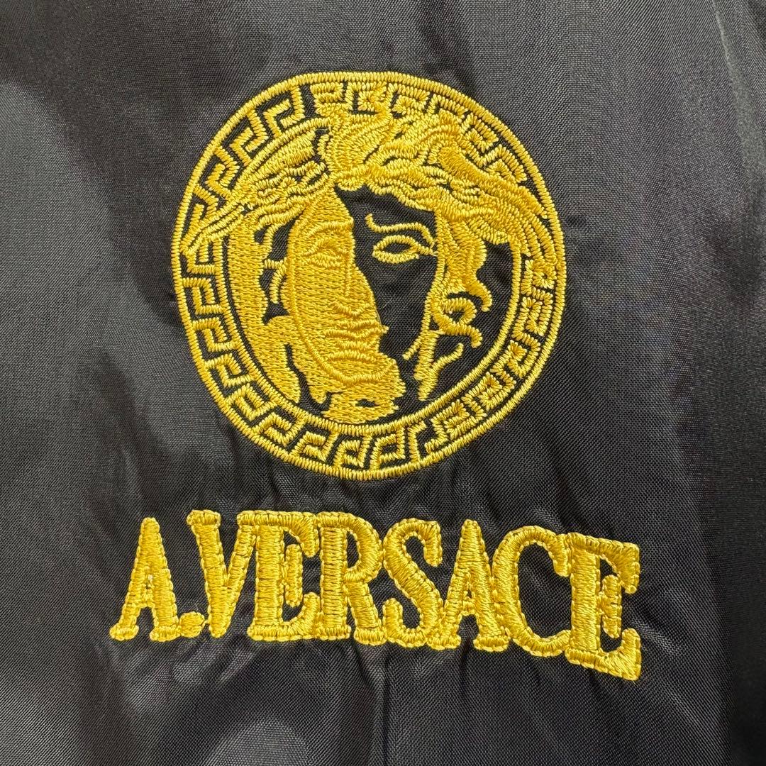 A.VERSACE ナイロンジャケット コーチジャケット メデューサ刺繍 黒XL