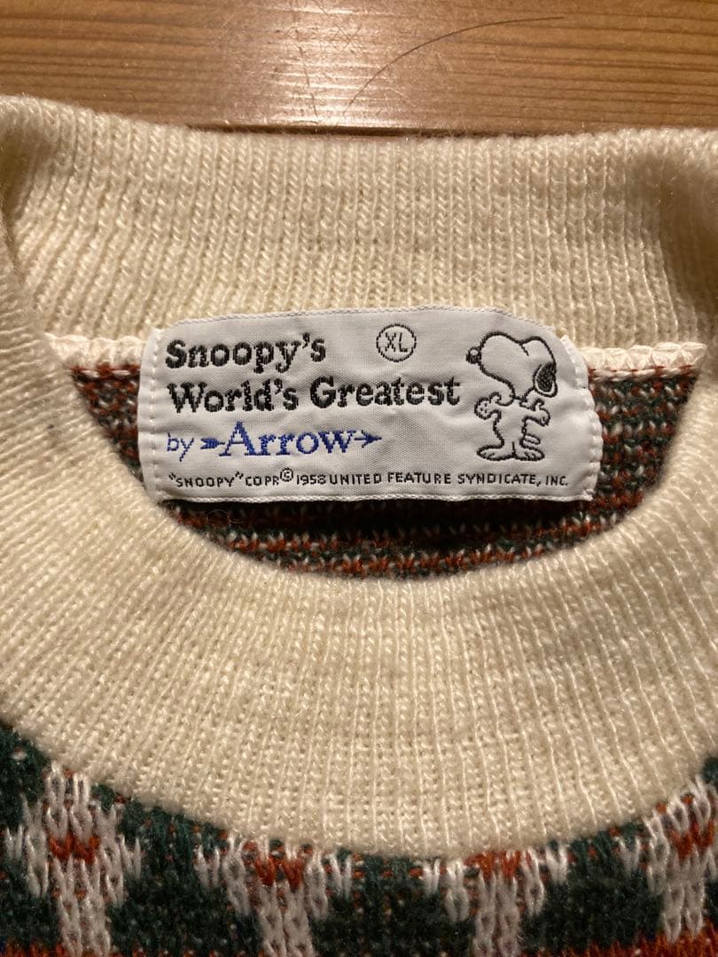 トップス SNOOPY Arrow 70's Character Design Knit