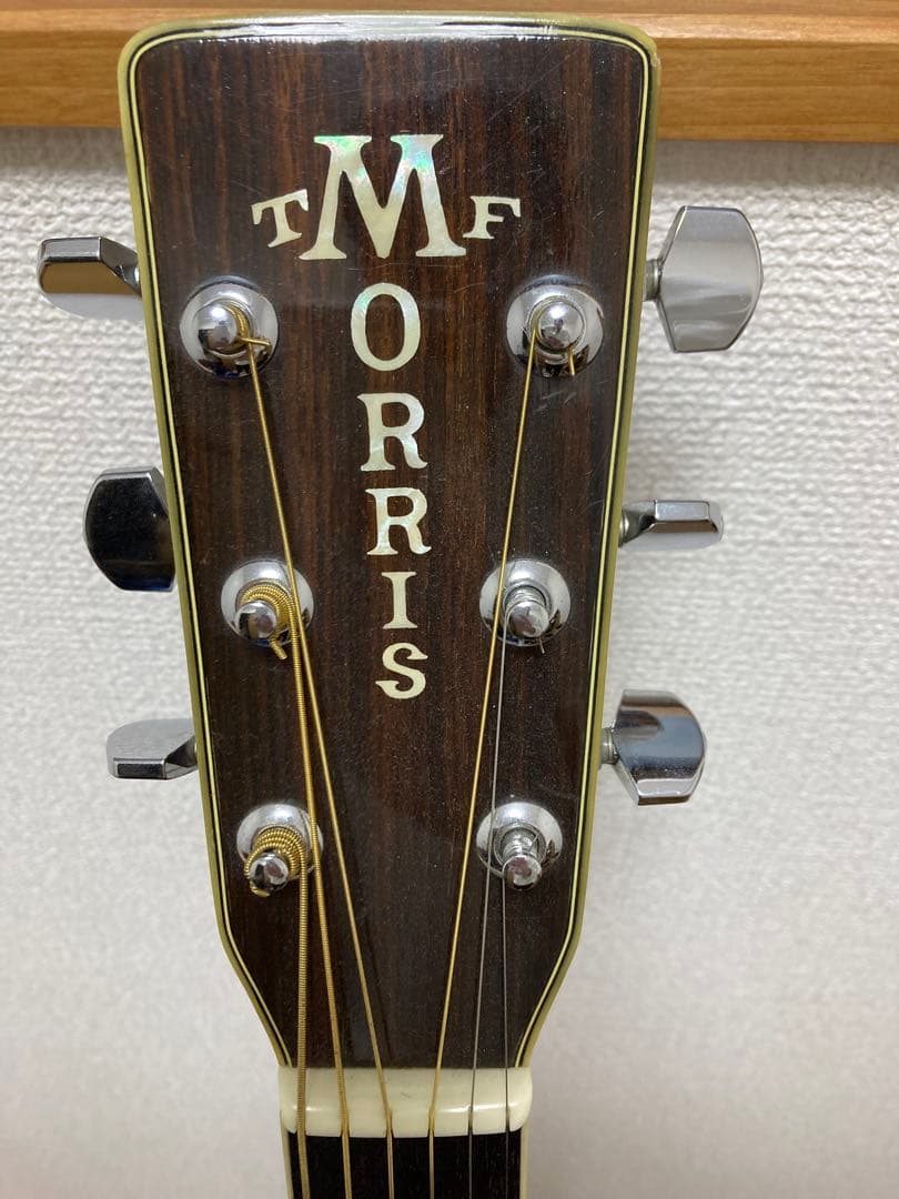 極上の木目MORRIS TF W-50モーリスアコギ(最安値、牛骨サドル)