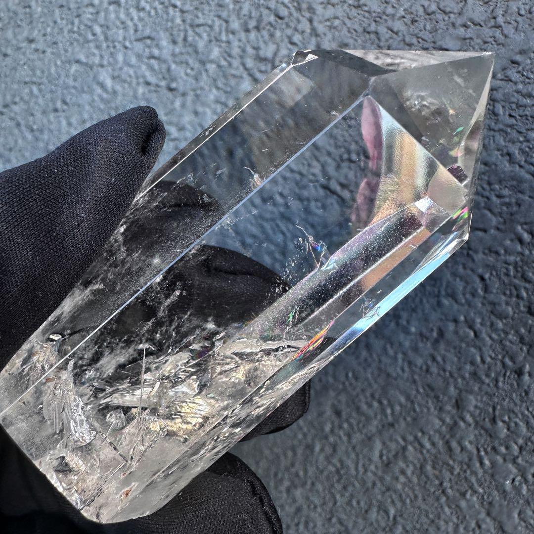 高透明度❗️レインボー☆ヒマラヤ ブルーエンジェルラダークォーツ六角柱A1156