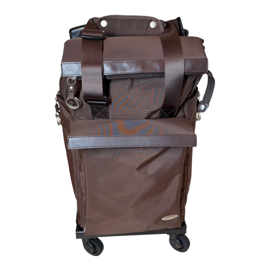 SWANY スワニー 4輪 ブレーキ付キャリーバッグ ブラウン