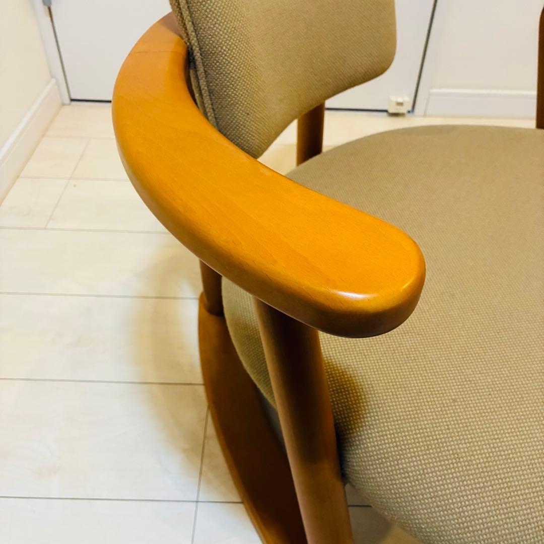 【状態良好】福竹産業 無限工房 かに座椅子 天然木 低座椅子 介護椅子