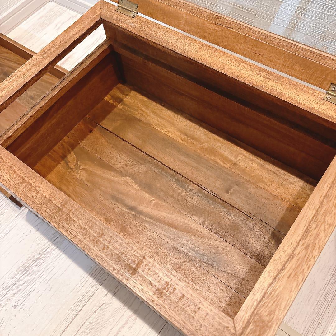 木製テーブル アクセサリーケース ディスプレイ ガラス蓋つき ガラス天板