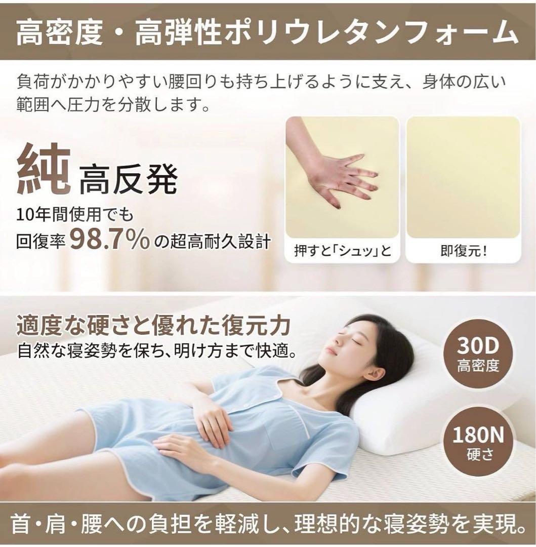 2セット ダブル マットレス 高反発ウレタンフォーム 外カバー付き 抗菌防臭