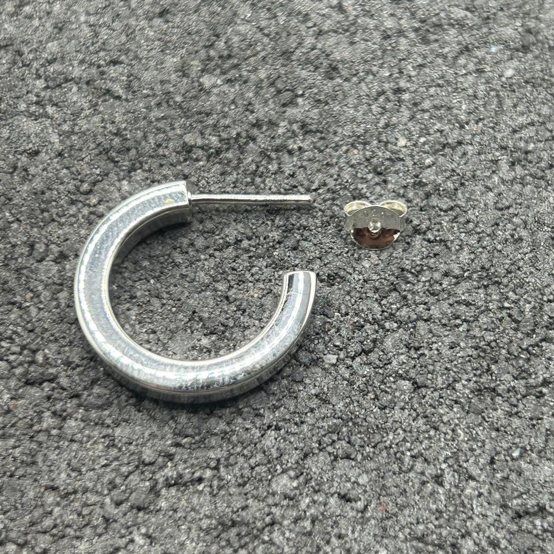 シルバー925 Silver 20mm フープピアス/軽研磨仕上げ/両耳
