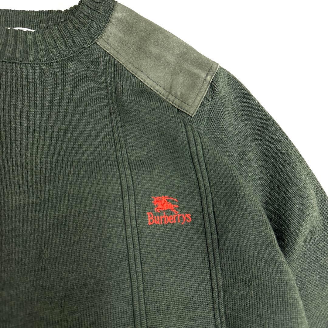 Burberrys バーバリーズ エルボーパッチ ウールニット M 英国製