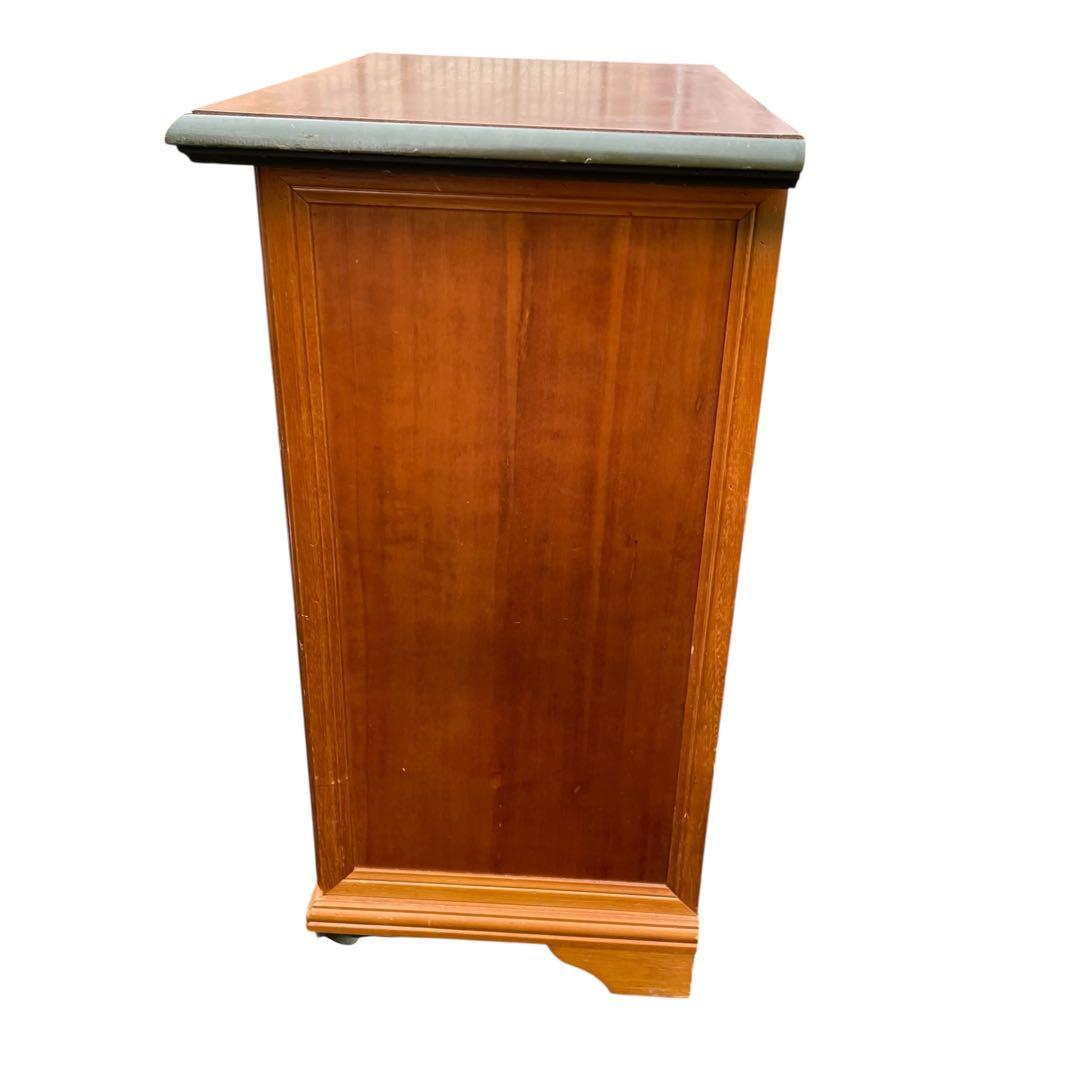 イタリア家具　電話台　3段チェスト　象嵌　アンティーク　花台　FAX台　北欧