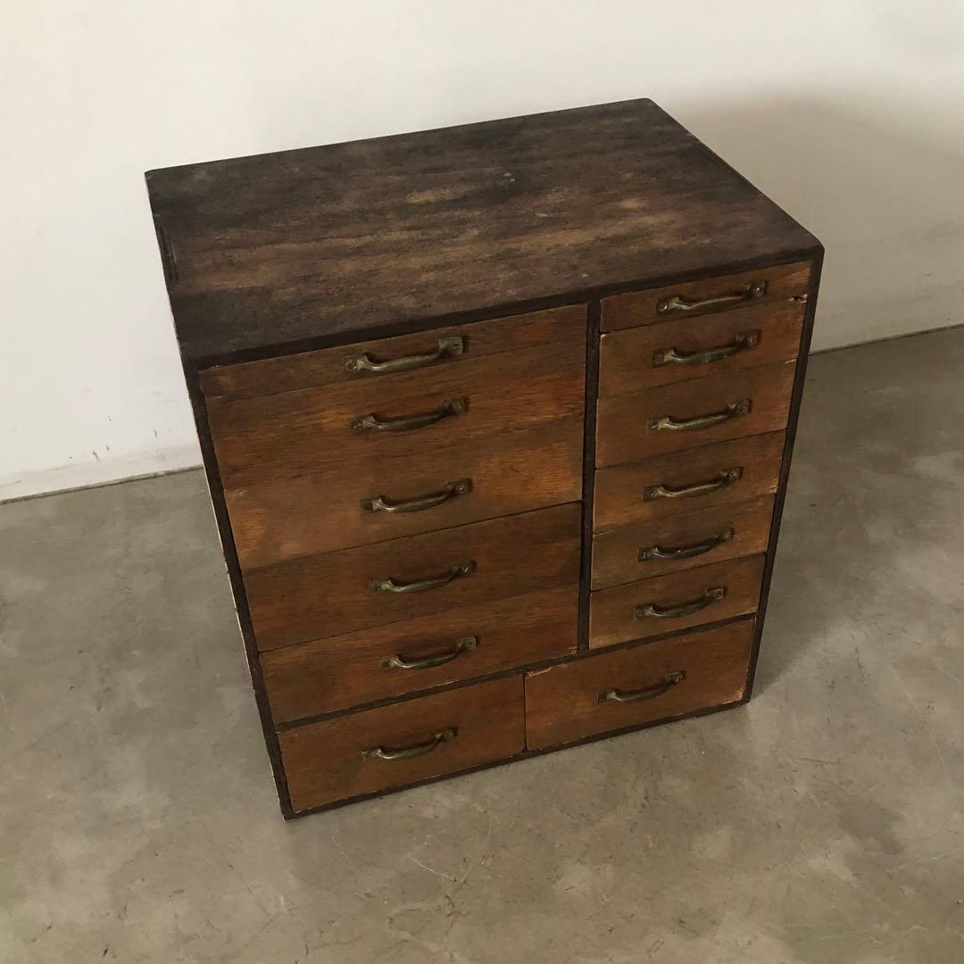 レトロ　アンティーク　昭和　古道具　古家具　古民家　薬棚　薬箪笥　抽斗　引き出し