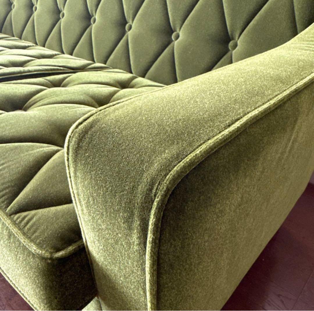 カリモク60 ロビーチェア　3シーター　モケットグリーン