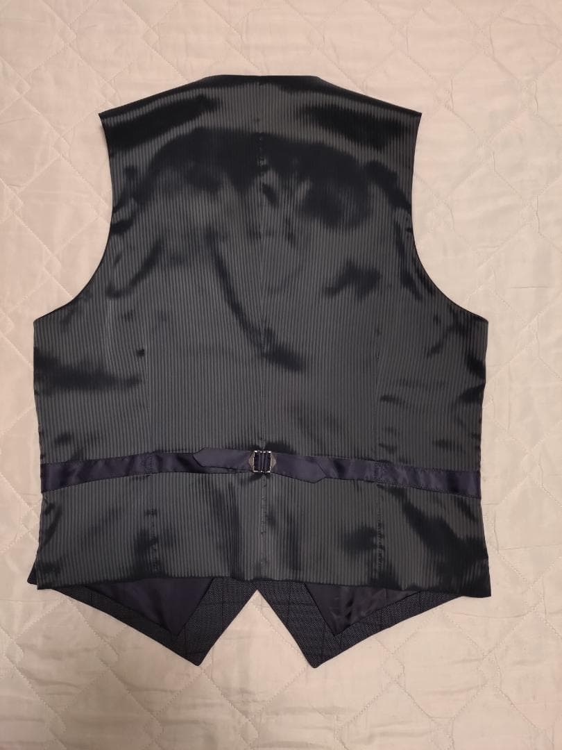 値下げ【未使用級】3ピース スリムスーツ ブルー ウィンドペン チェック AB5