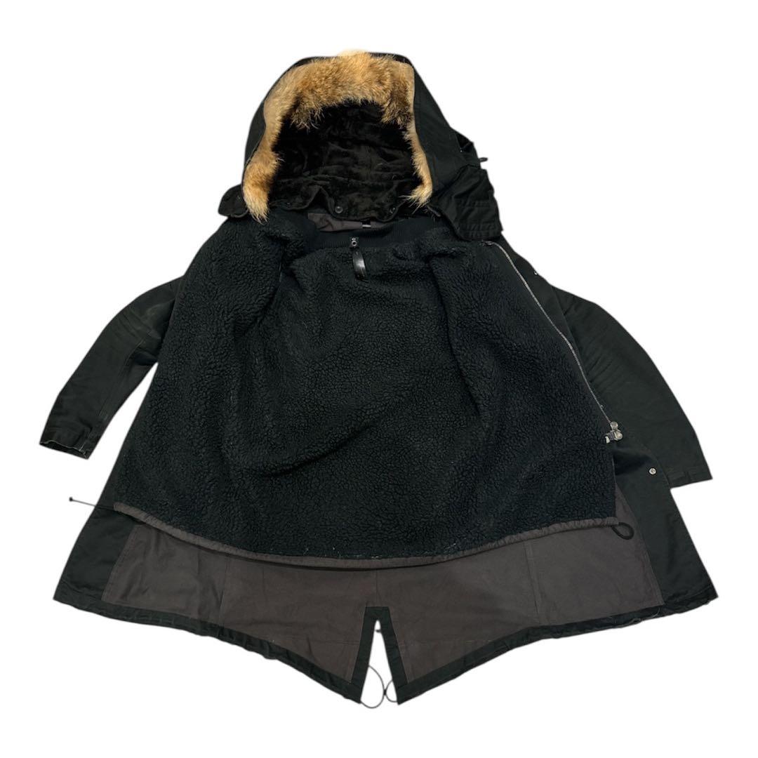 wjk M-52 destroy cotton twill モッズコート 黒