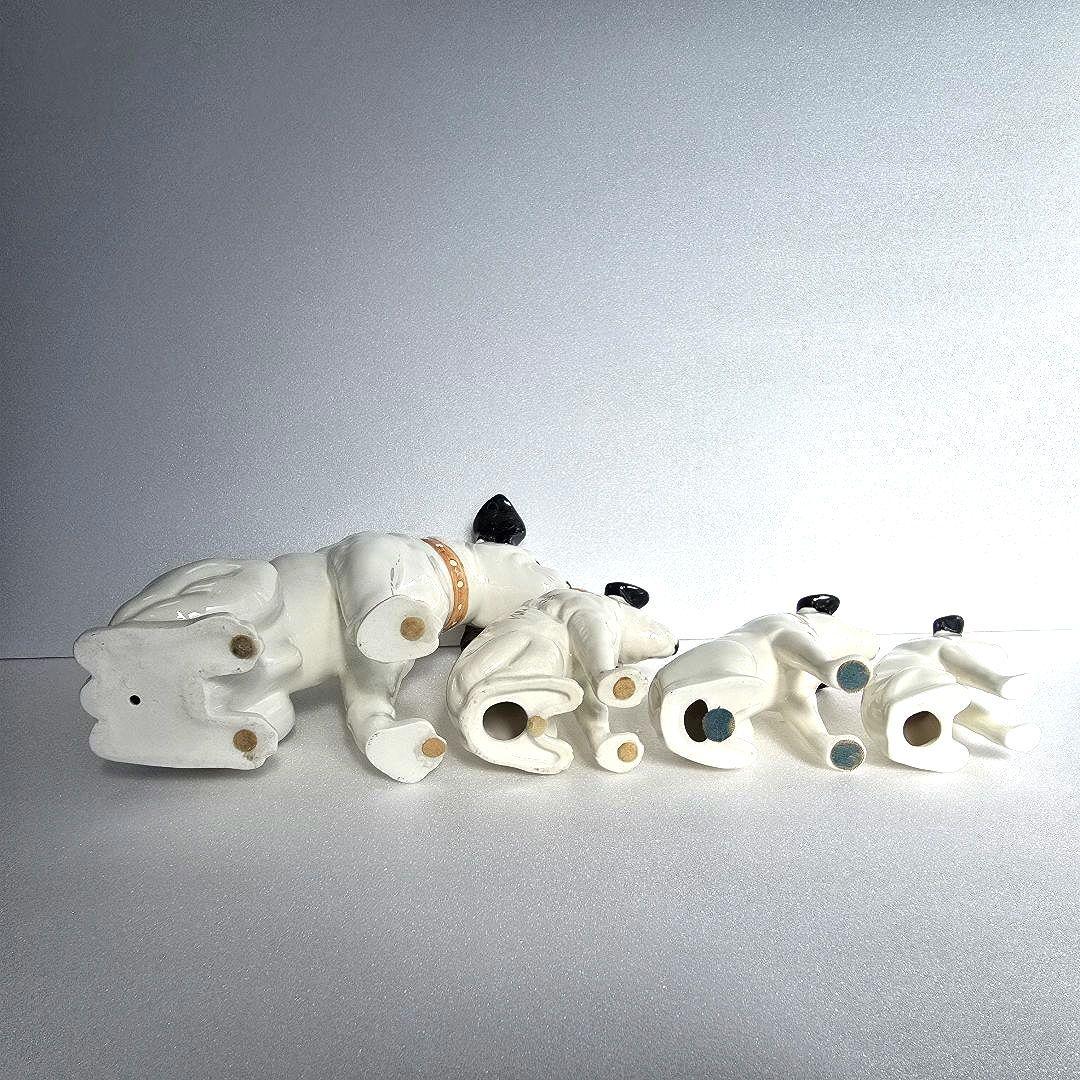 Victor ビクター ニッパー 犬 置物 4体セット 23〜11㎝ 昭和レトロ