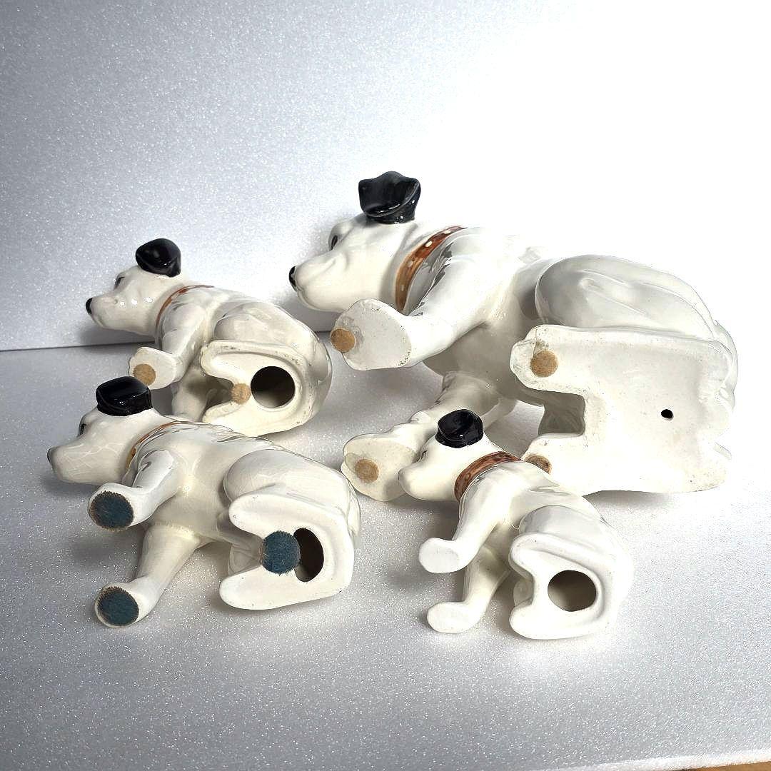 Victor ビクター ニッパー 犬 置物 4体セット 23〜11㎝ 昭和レトロ