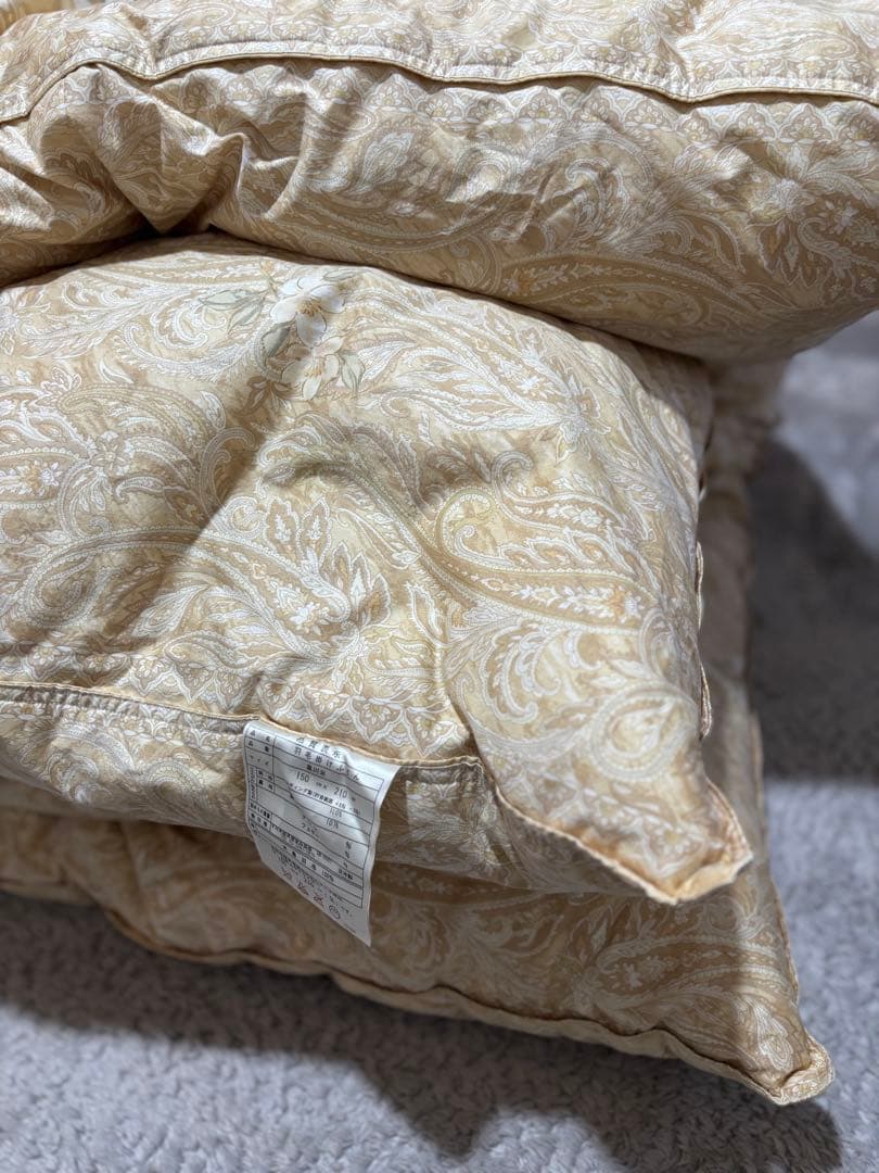 シングル 掛けふとん 水鳥羽毛100％　中古