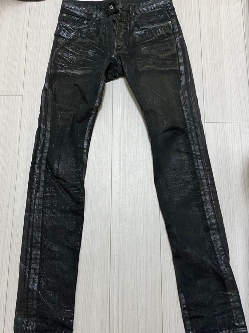 dior homme デニム ラスターコーティング デニム デストロイ