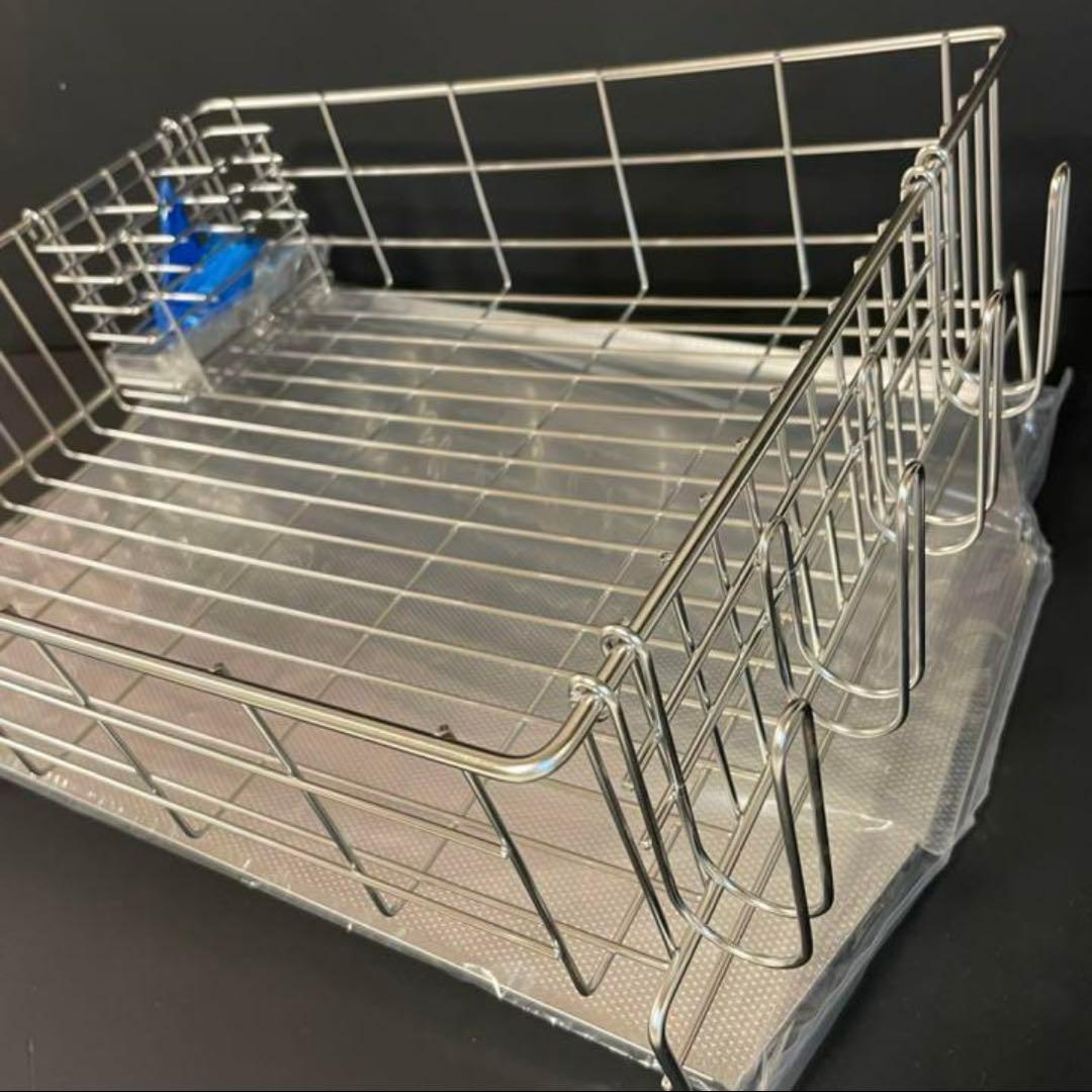 横置き5〜6人用　シンクに水が流れる水切り　新潟県燕市　水切りかご　水切りラック