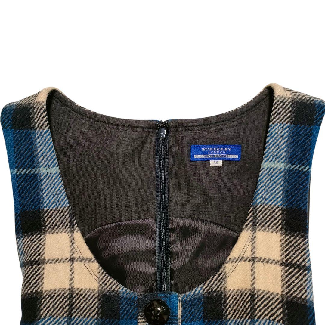 極美品✨バーバリーブルーレーベル ミニワンピース ホース刺繍 チェック プリーツ