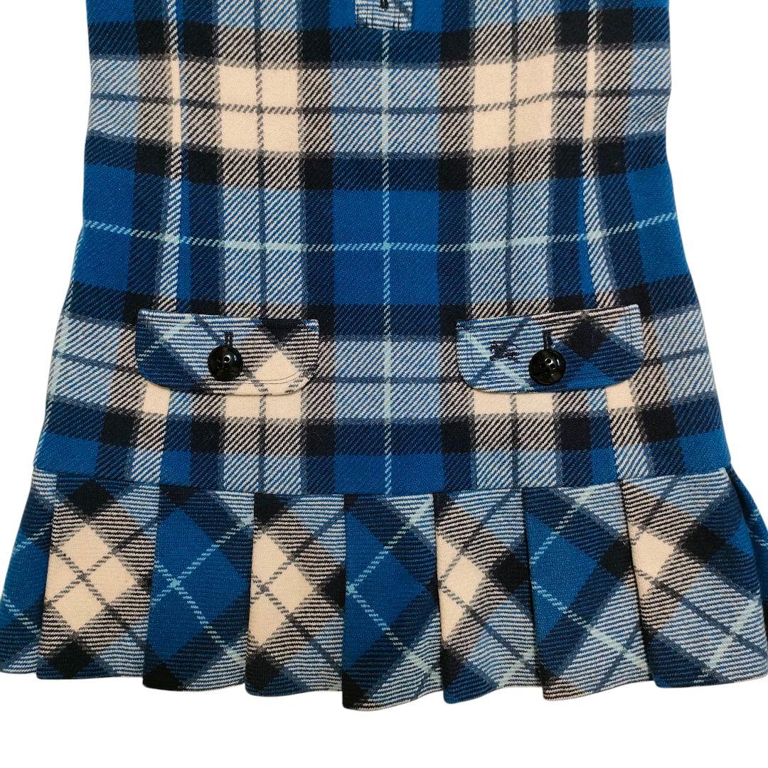 極美品✨バーバリーブルーレーベル ミニワンピース ホース刺繍 チェック プリーツ