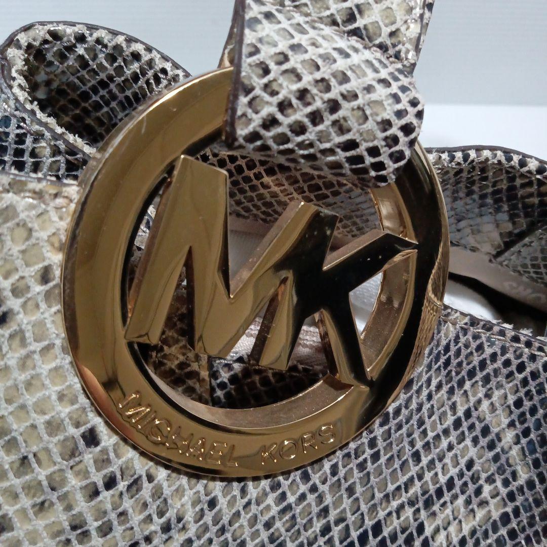 マイケルコース　パイソン本革レザー型押しトートゴールド金具　【未使用】