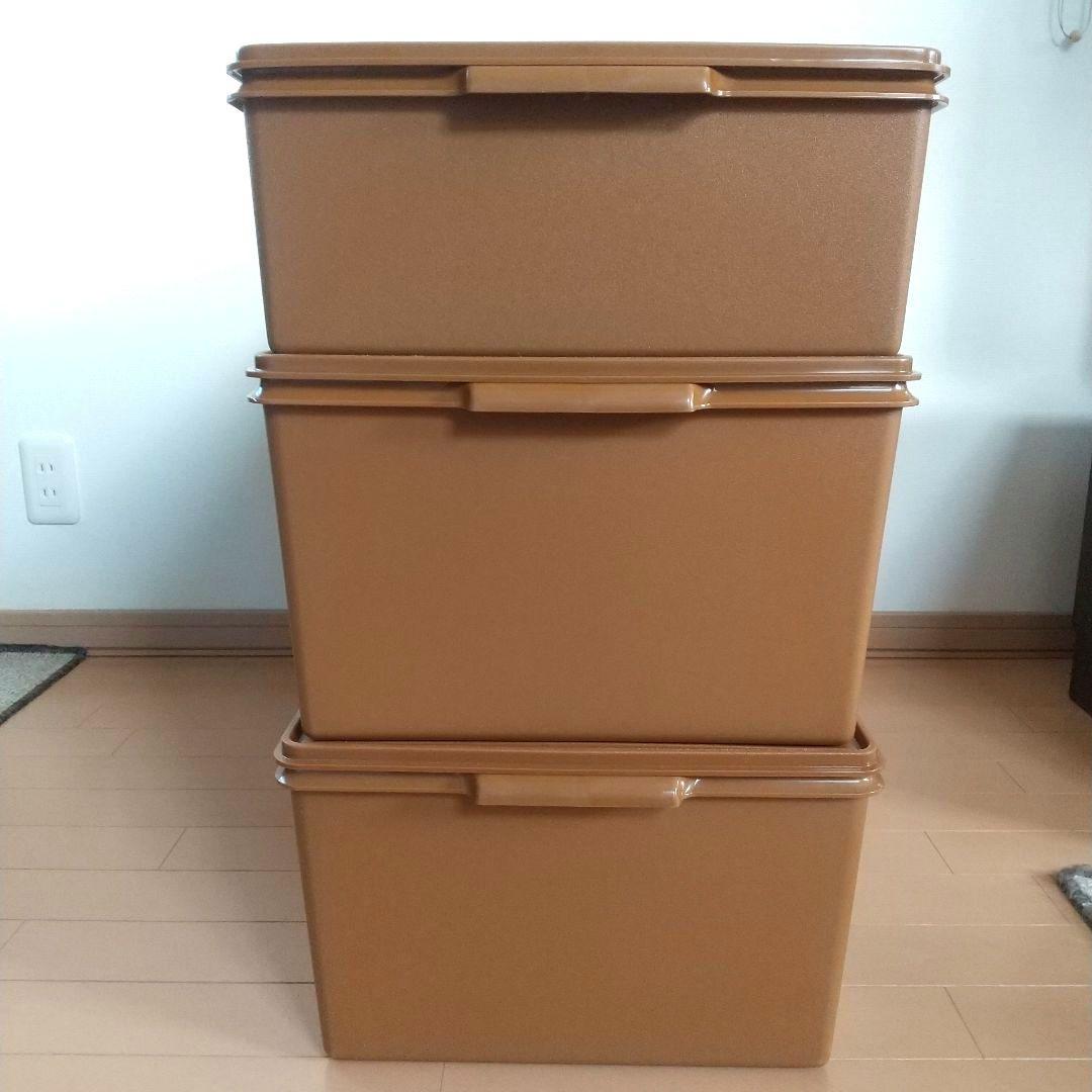 タッパーウェア ロングスーパーケース 大型衣装ケース３個セット(深型2 薄型1)