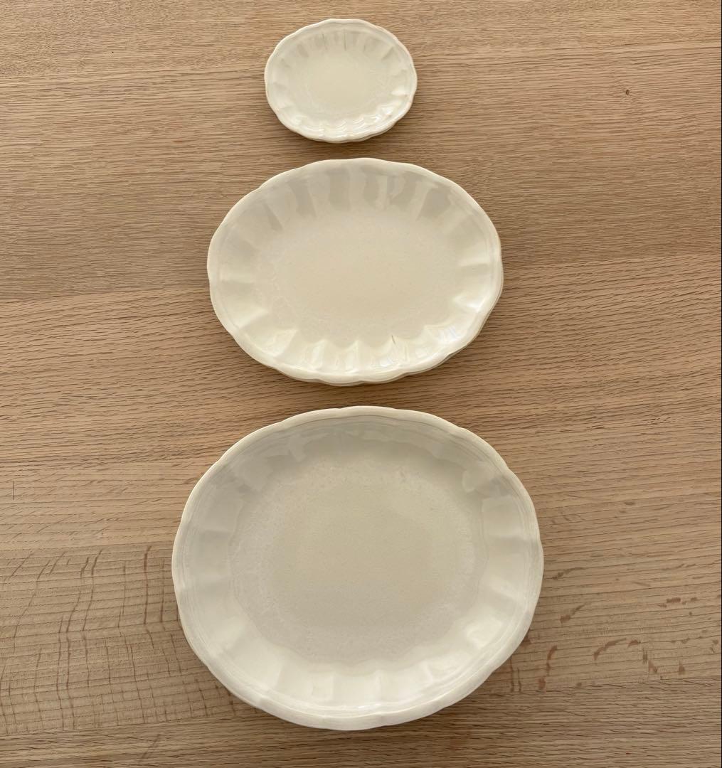 角田淳さん　オーバル花皿　中・小・ミニ　各2枚セット